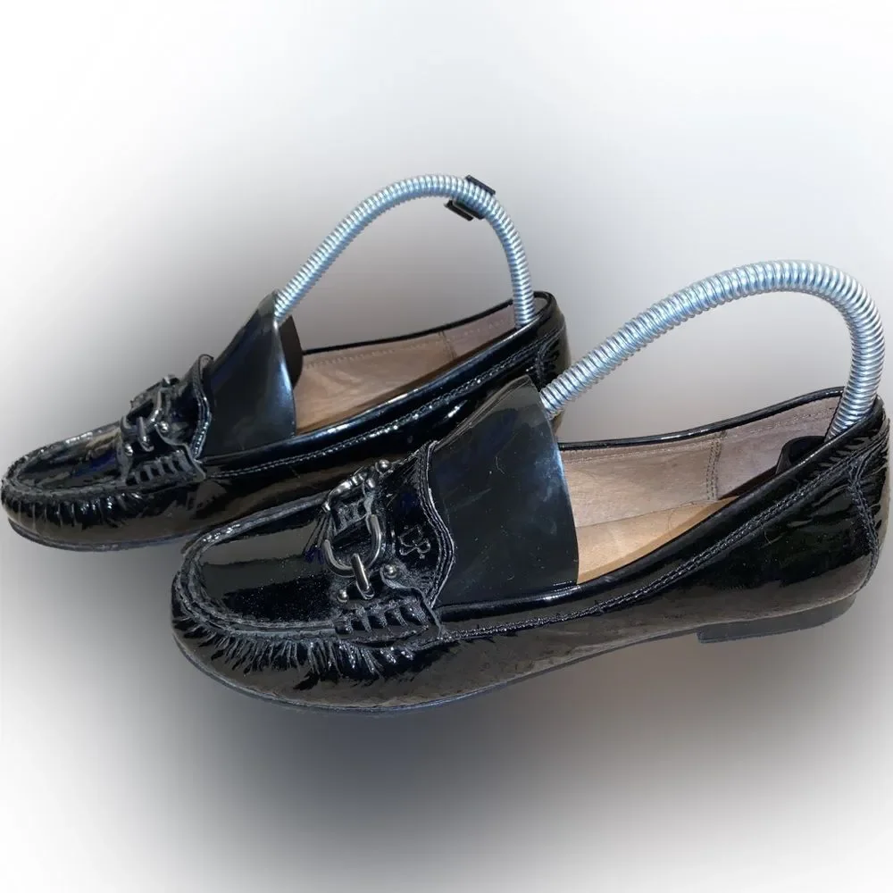 Donald J. Pliner Women’s Size 7.5 Black Leather Buckle Loafers